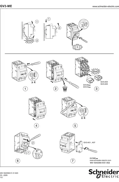 schneider施耐德GV3 ME Thermal magnetic motor circuit-breakers